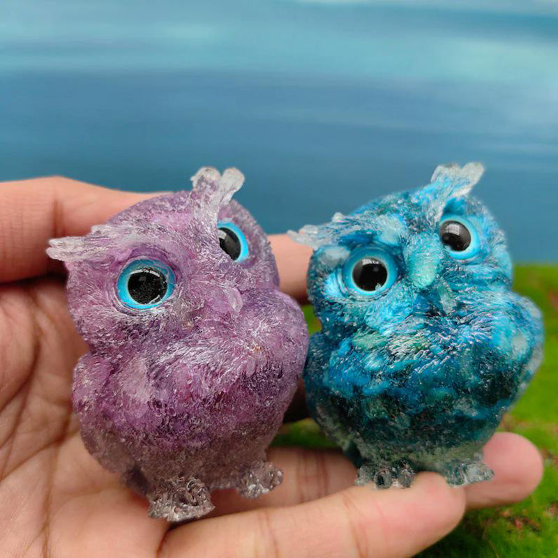 Handmade Natural Crystal Gemstone Owl