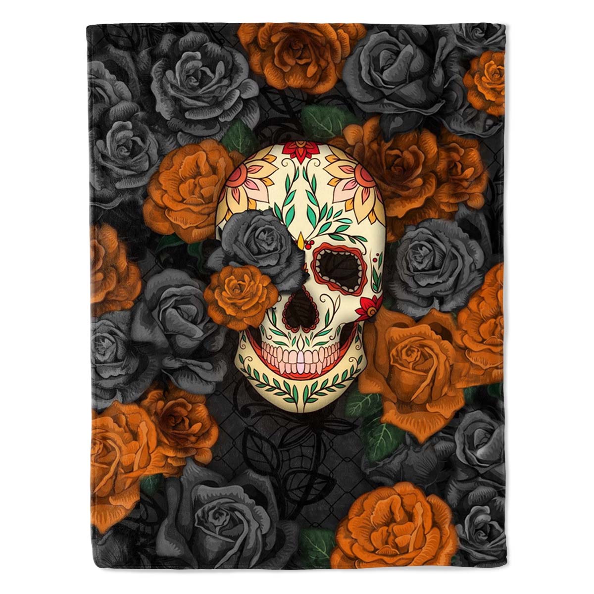 Rose Skull - B184 - Premium Blanket