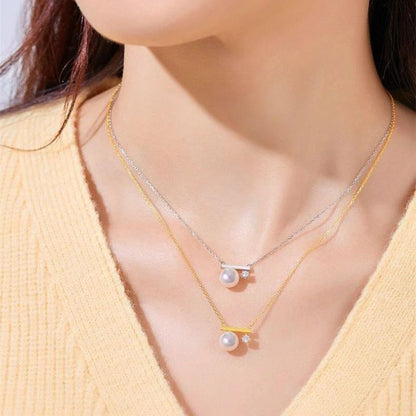 Life is 90% How You React it Pearl Balance Necklace