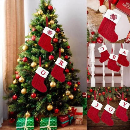 🎄Xmas Gift Bag🎄 Red Knit Alphabet Christmas Stocking