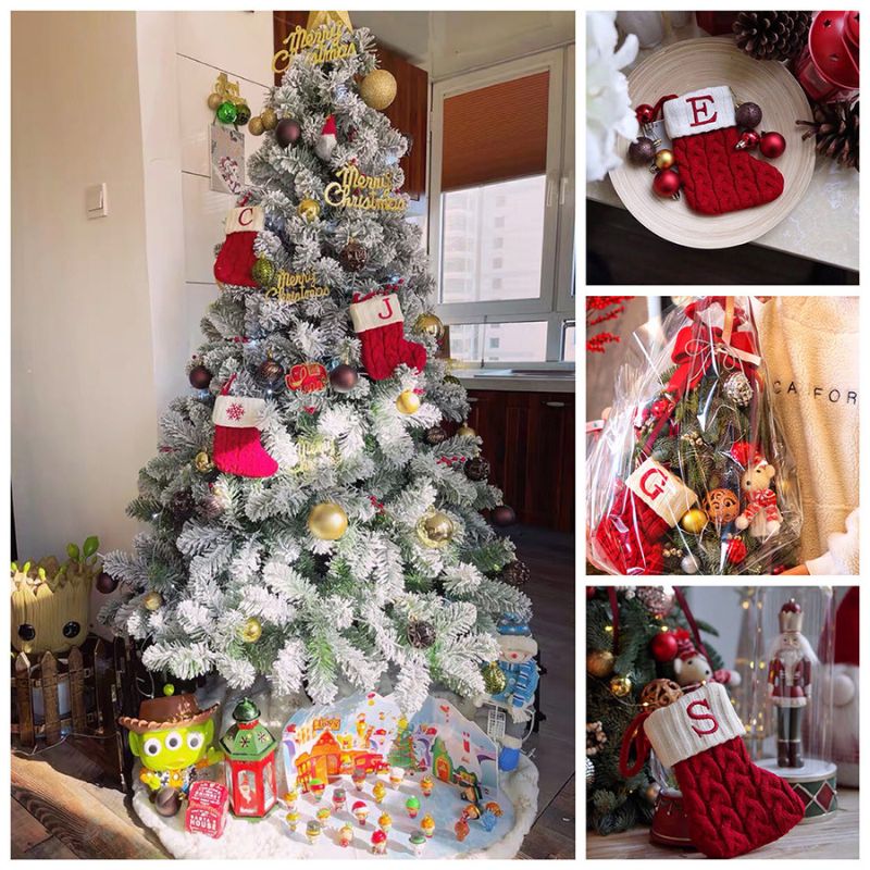 🎄Xmas Gift Bag🎄 Red Knit Alphabet Christmas Stocking