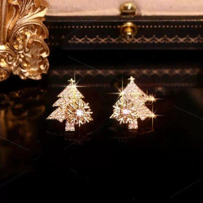 🎄 Rotatable Christmas Tree Earrings