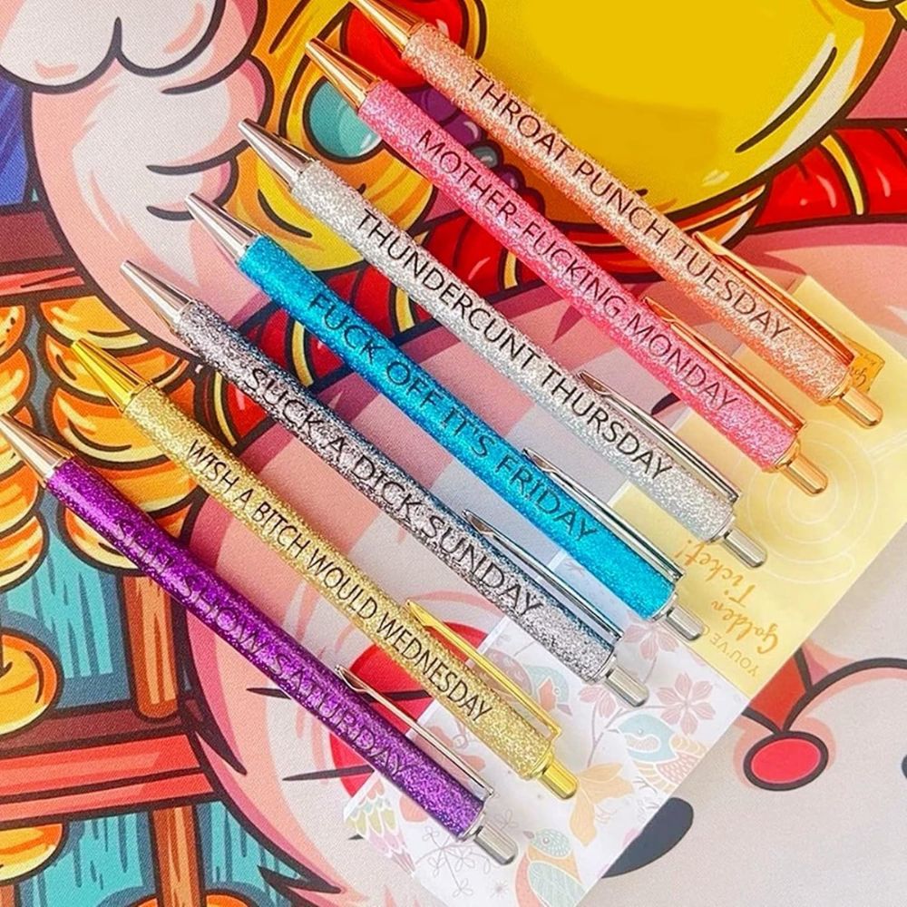 Colored Glitter Pen Set For Sarcastic Souls