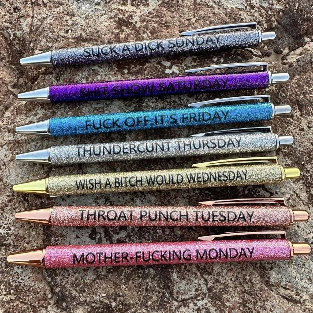 Colored Glitter Pen Set For Sarcastic Souls