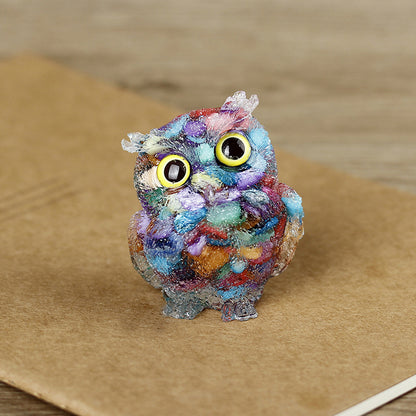 Handmade Natural Crystal Gemstone Owl