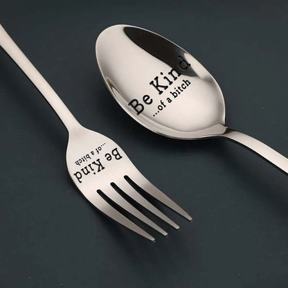 Be Kind...Of A Bi♥ch - Engraved Stainless Steel Utensils