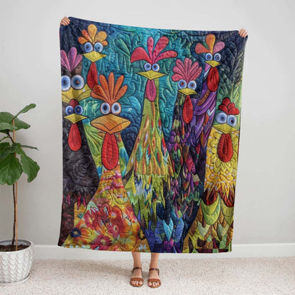 Whimsical Chickens Blanket - D197 - Premium Blanket