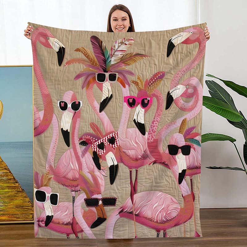 Tropical Delight Flamingo Blanket - D218 - Premium Blanket