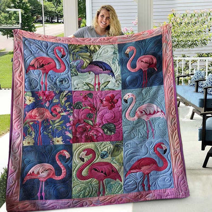 Tropical Bliss Flamingo Blanket - D219 - Premium Blanket