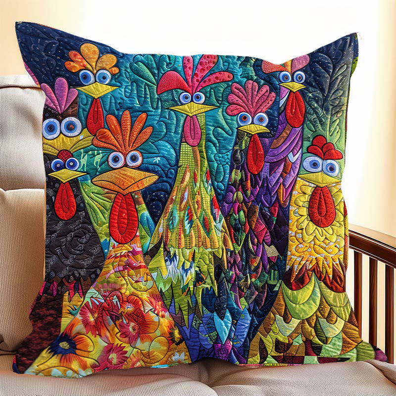 Whimsical Chickens D234 Pillow Case