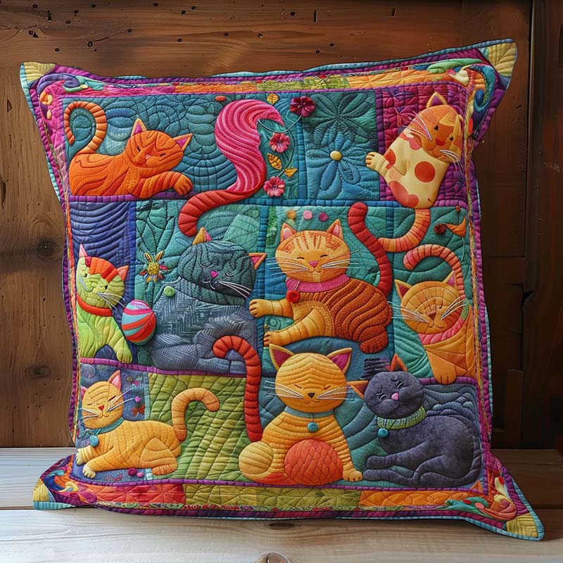 Cute Cats And Colorful Yarns D237 Pillow Case