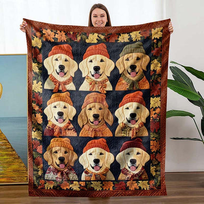 Retriever Autumn Vibes Blanket - D240 - Premium Blanket