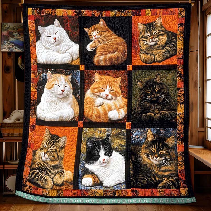 Sleeping Cat Collection Blanket - D251 - Premium Blanket