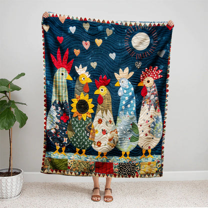 Moonlit Roosters Blanket - D260 - Premium Blanket