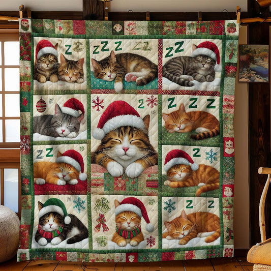 Christmas Sleeping Cat Blanket - D268 - Premium Blanket