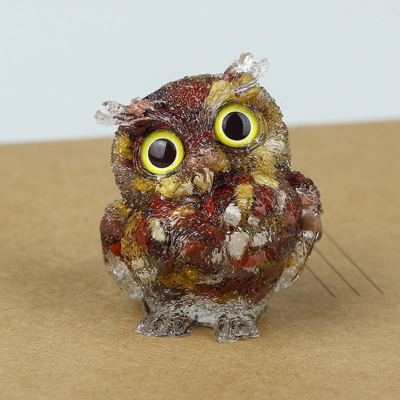 Handmade Natural Crystal Gemstone Owl