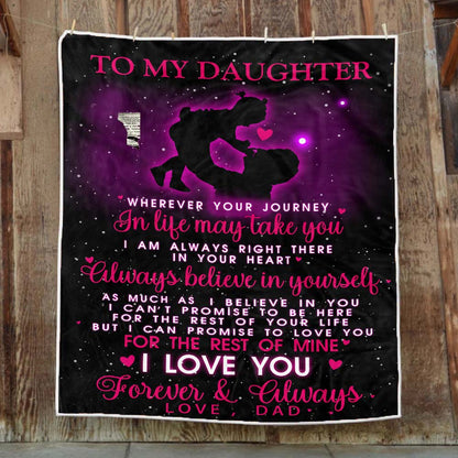 To My Daughter - From Dad - Fleece Blanket - F023