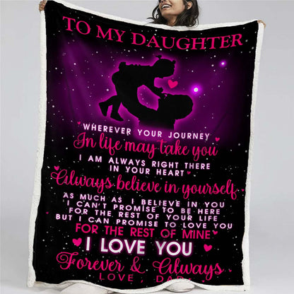 To My Daughter - From Dad - Fleece Blanket - F023