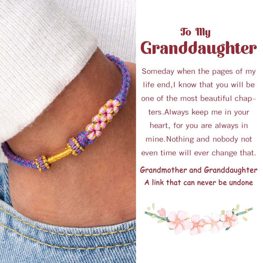 To My Granddaughter - Handmade Peach Blossom Bracelet