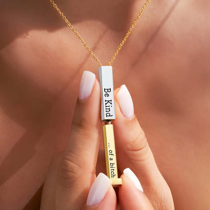 Be Kind...Of A Bi♥ch - Hidden Message Necklace