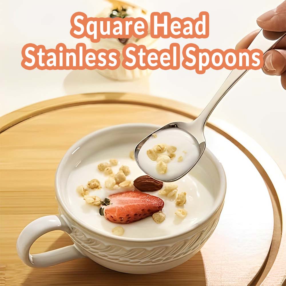 Square Head Stainless Steel Spoons