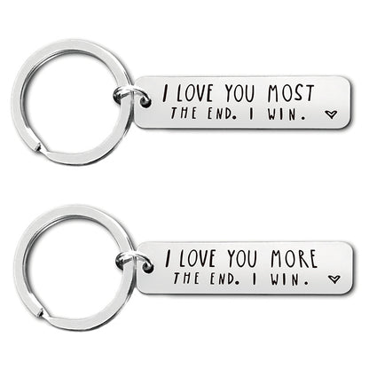 "I Love You More The End I Win" Heartwarming Keychain