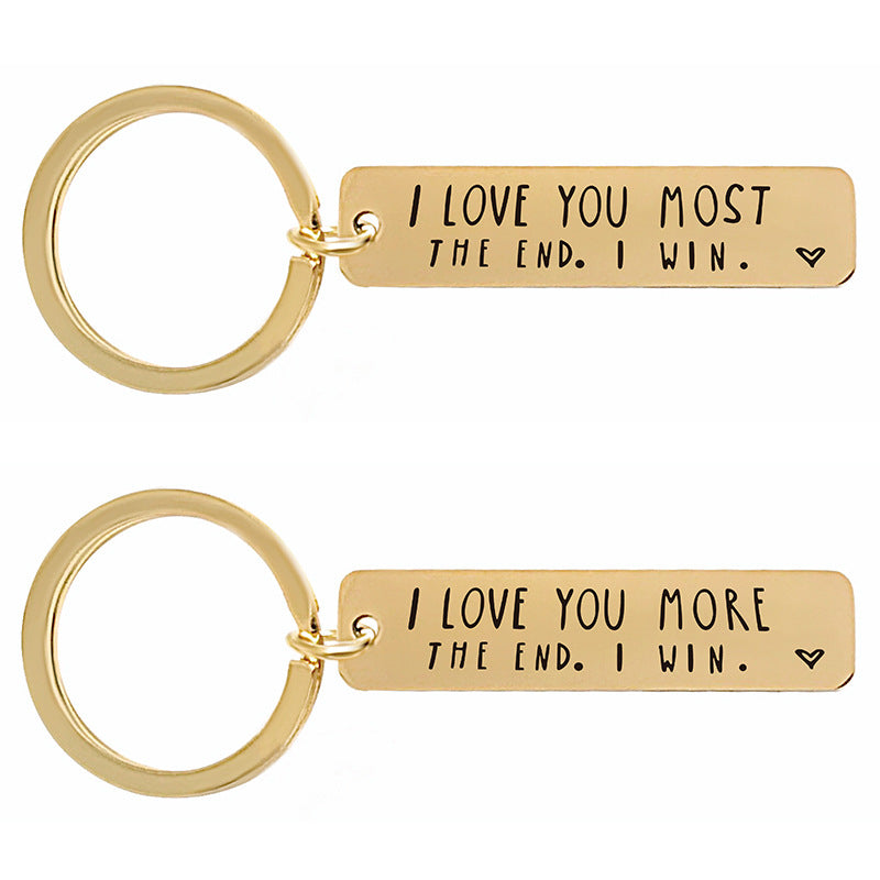 "I Love You More The End I Win" Heartwarming Keychain