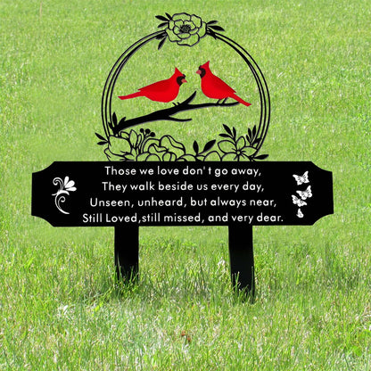 Metal Cardinal Cemetery Memorial Stake