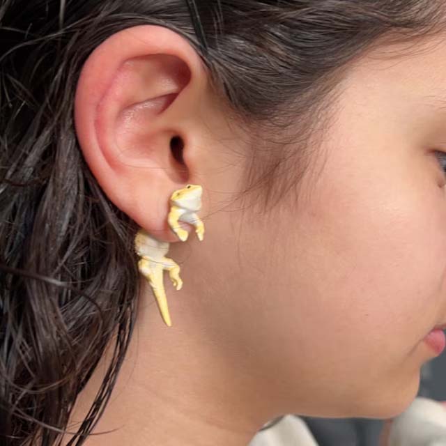 3D Lizard Earrings - Punk Gothic Style 🦎