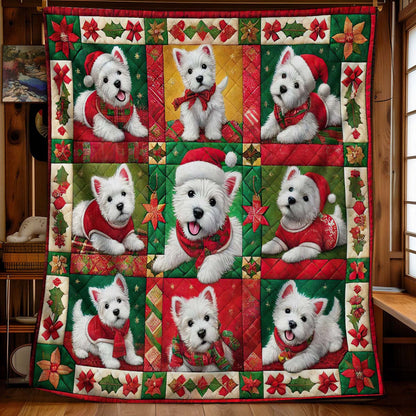 West Highland White Terrier Christmas Blanket - H181 - Premium Blanket