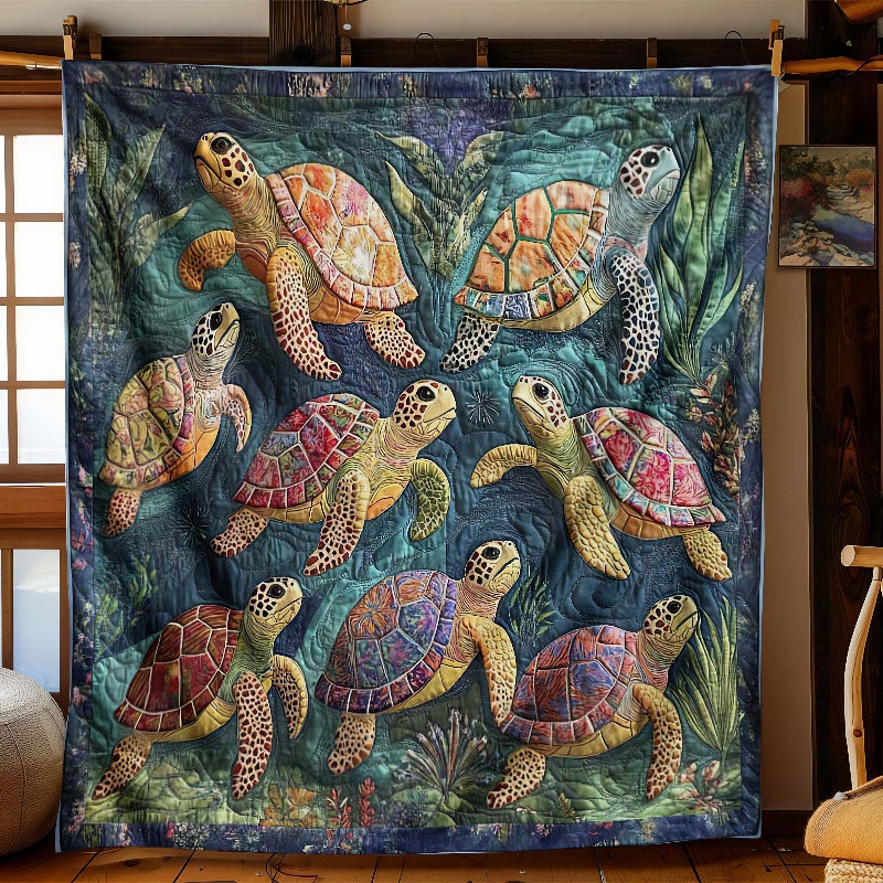 Marine Sea Turtles Blanket - H198 - Premium Blanket