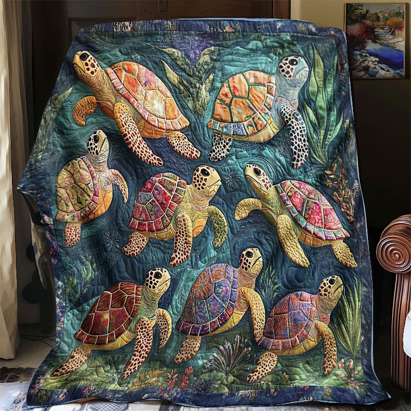 Marine Sea Turtles Blanket - H198 - Premium Blanket