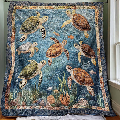 Marine Sea Turtles Blanket - H199 - Premium Blanket