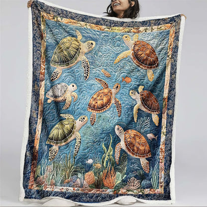 Marine Sea Turtles Blanket - H199 - Premium Blanket