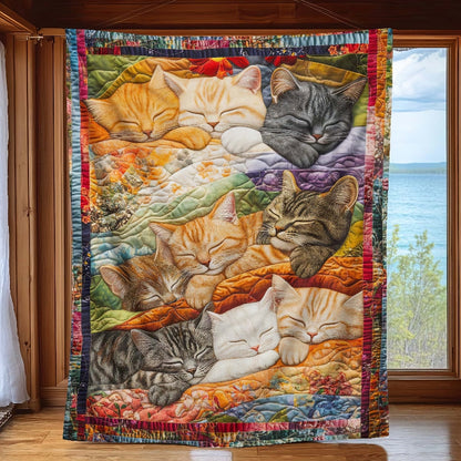 Slumbering Kitties Blanket - H258 - Premium Blanket