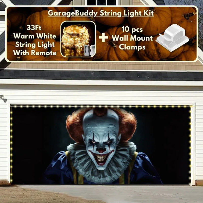 Creepy Clown Halloween Garage Door Covers HC001