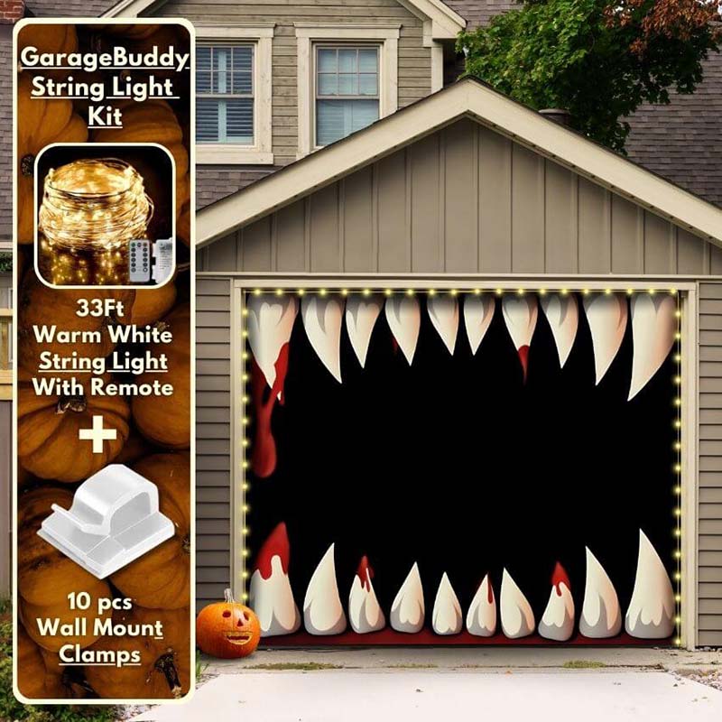 Monster Teeth Halloween Garage Door Covers HC003