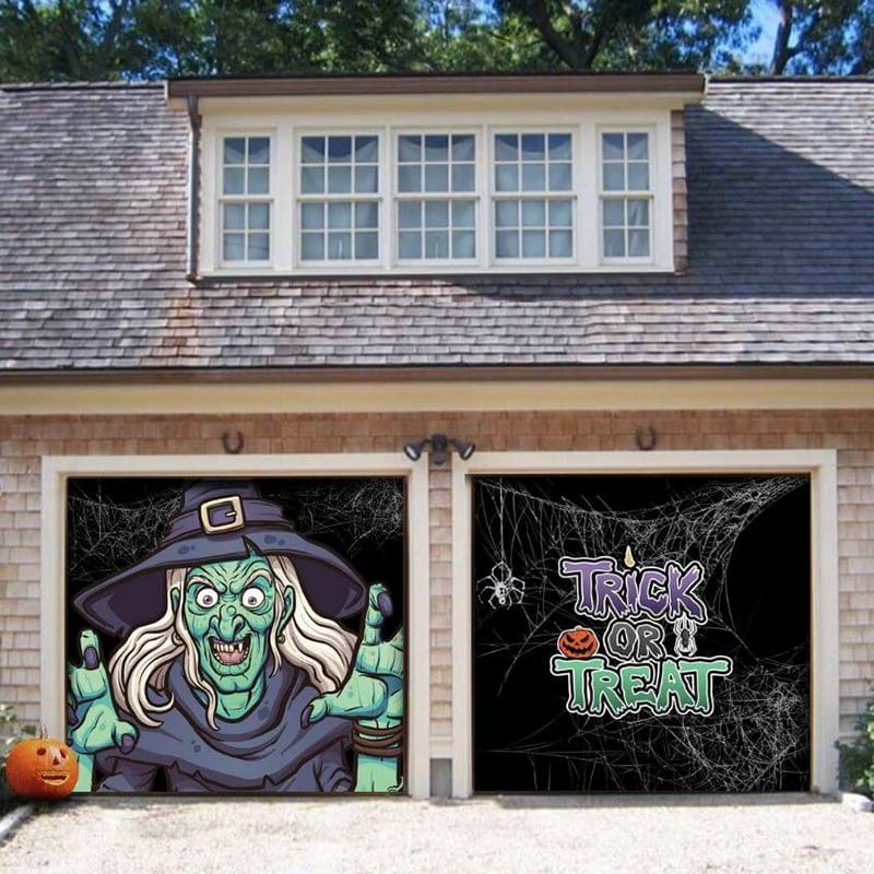 Ugly Witch Halloween Garage Door Covers HC006