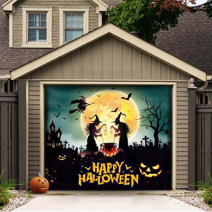 Graveyard Scene Halloween Garage Door Covers HC009