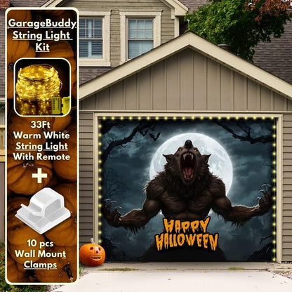 Werewolf Scene Halloween Garage Door Covers HC010