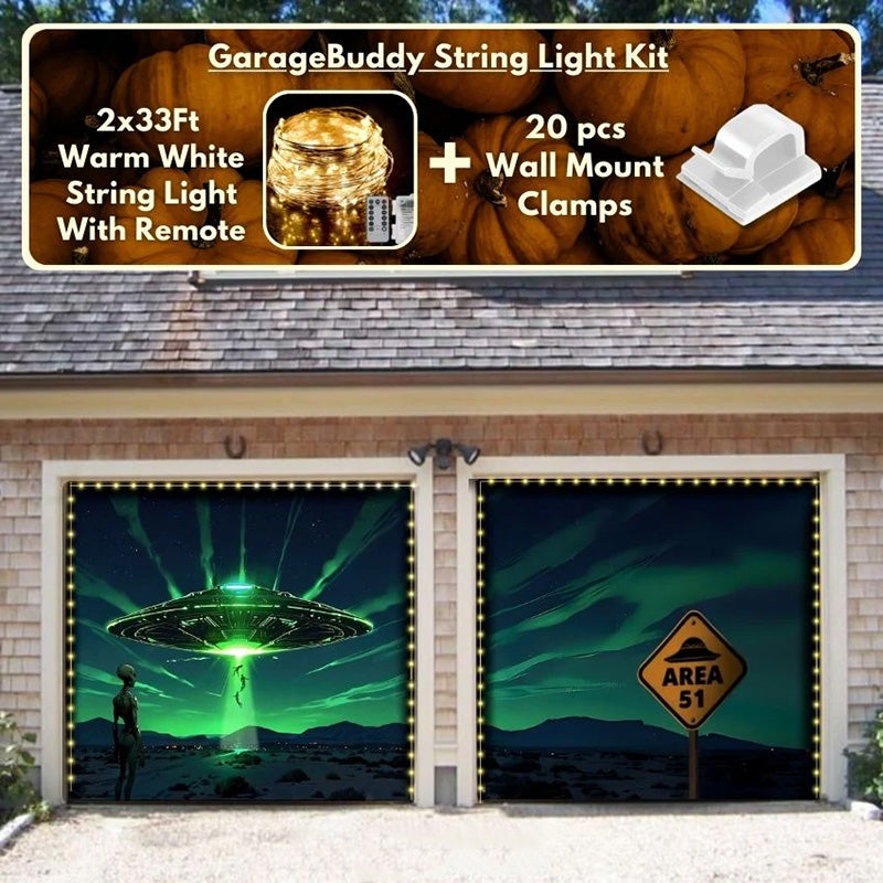 Alien Abduction Halloween Garage Door Covers HC011