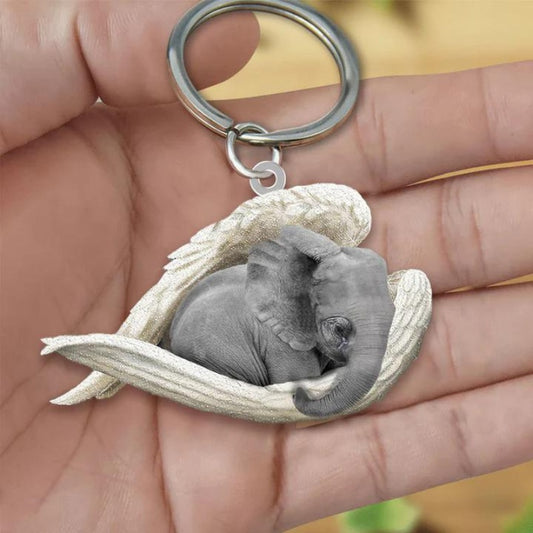 Sleeping Angel Acrylic Keychain Elephant SA192