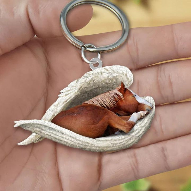 Sleeping Angel Acrylic Keychain Horse SA194