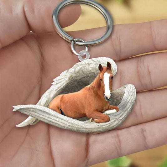 Sleeping Angel Acrylic Keychain Horse SA195