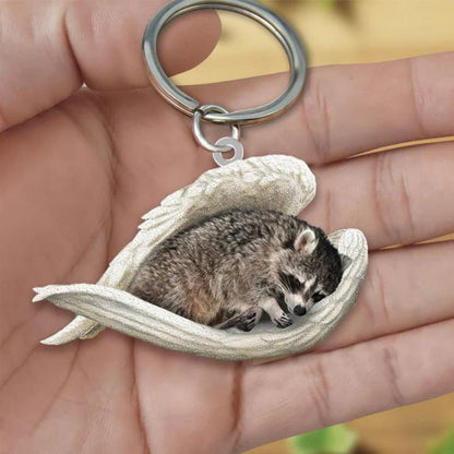 Sleeping Angel Acrylic Keychain Raccoon SA245