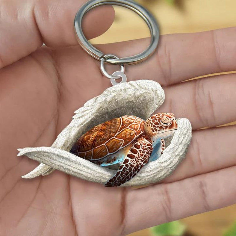 Sleeping Angel Acrylic Keychain Turtle SA252