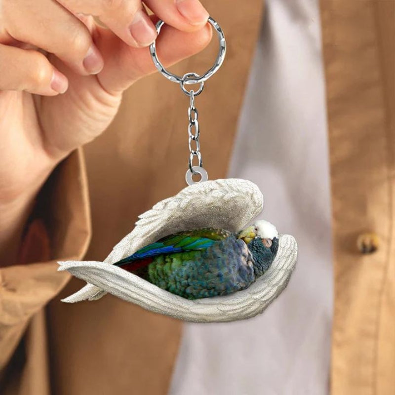 Sleeping Angel Acrylic Keychain White Capped Pionus SA256