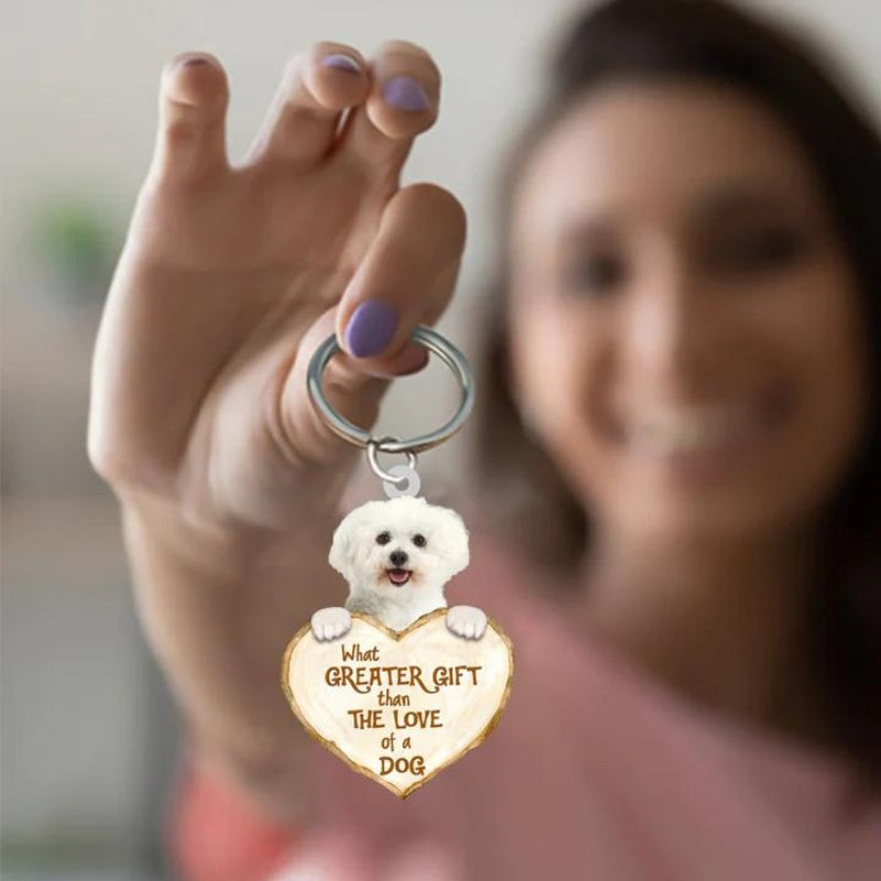 Maltese What Greater Gift Than The Love Of A Dog Acrylic Keychain GG009