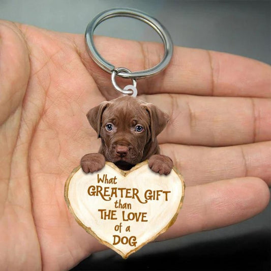 Pitbull What Greater Gift Than The Love Of A Dog Acrylic Keychain GG125