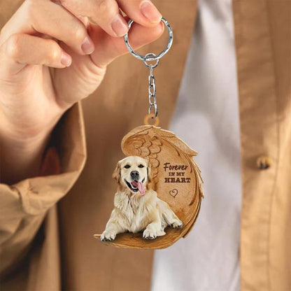 Golden Retriever Forever In My Heart Acrylic Keychain FK007